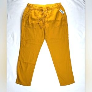 Mustard Yellow Drawstring Casual Pants by Old Navy